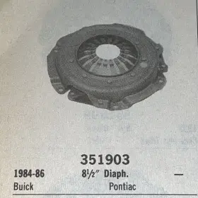 351903 Bwd Clutch Plate Fits 84-86 Gm 1.8 - 8.5 Inch Diaphragm Free Shipping