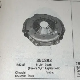 351893 Bwd Automotive Clutch Cover Reman Fits 82-83 Chev Pont 9 11/16 Inch Diaphragm For 1/8