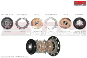 Tm2-897-tsb Competition Clutch Tm2-897-tsa Twin Disc Rebuild Parts For Evo 8/9/x