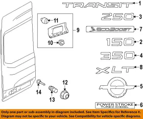 Bk3z6125040a Ford Oem 15-25 E-transit Back Door Exterior Trim-holder
