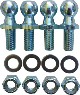 13mm.625 Jquad 4 Pack 13mm Ball Studs With Hardware - Stud 5/8 Inch Long Shank