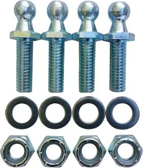Jquad 859668006479 4 Pack 10mm Ball Studs With Hardware - Stud 1 Inch Long Shank