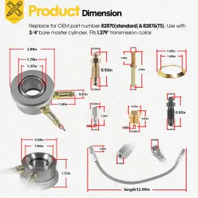 Kyqp1537 Ky-auto 82876 T-5 Stock Clutch Hydraulic Throwout Bearing For Chevy Gm-style Borg-warner #3