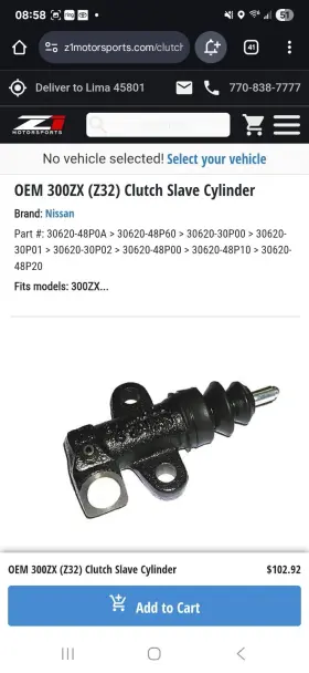 30620-48poa Oem Z1 Motorsports Z32 Clutch Slave Cylinder 90-96