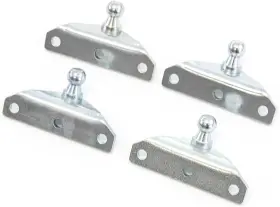 159151 Red Hound Auto 4 Ball Stud Brackets 10mm Compatible With Gas Prop Strut Spring Lift Silver