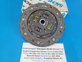 1861-757-133 Sachs Volkswagen Vanagon Diesel 1.6 82-84 Original Equipment Clutch Disc 215mm