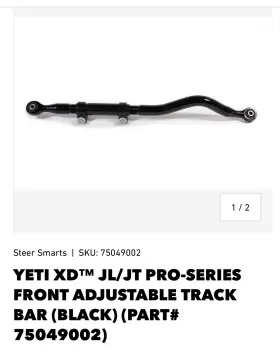 75049002 Steer Smarts Yeti Xd Pro-series Front Adj Track Bar Black Fits Jl
