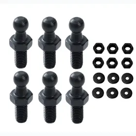 Blk6 Toomyauto Tmballm8 10mm Ball Studs With Hardware M8 Screws 5/16-18 Thread Black
