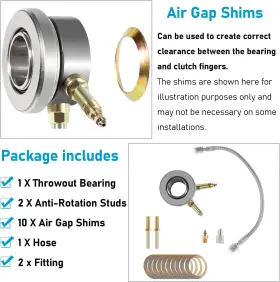 Vi1537 Vi3230 82876 T5 Transmission Hydraulic Throwout Bearing And Hose Kit For Gm Borg-warner #3