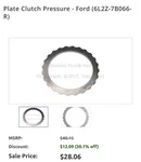 Genuine Ford Plate Clutch Pressure 6L2Z-7B066-R. Fixed Price $12.00.