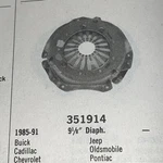 Clutch Cover 351914 Fits 85-91 Gm 2.0L 1/8 Diaphram Cavalier, Etc. Free Ship. Fixed Price $43.90.