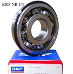 New Skf 6203 Nr C3 Ball Bearing, Open Type No Seals + Snap 17X40X12 Mm. Fixed Price $17.06.