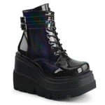 Dark Green Suede Wedge Lace Up Platform 90S Construction Sneaker Boots Demonia. Fixed Price $105.95.