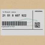 Genuine Bmw 21518607922 - Ball Pin H=18.5. Fixed Price $44.88.