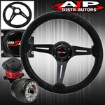 Adapter For 86-98 RX7 + Black Wood Sparkling Steering Wheel Quick Release. Fixed Price $85.99.