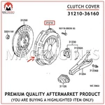 31210-36160 / 36330 Clutch Cover Toyota 1HZ For Land Cruiser 4.2 Ltr. Fixed Price $90.00.