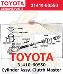 3141060550 Genuine Toyota Cylinder Assy 31410-60550. Fixed Price $158.00.
