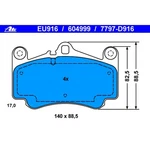 Ate 604999 Original Brake Pad For 01-12 Porsche 911. Fixed Price $145.99.