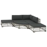 6 Piece Patio Lounge Set With Cushions Poly Rattan Gray Garden Sofa Vidaxl. Fixed Price $579.99.